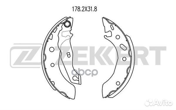 Колодки торм. бараб. задн. Ford Courier 96- Es