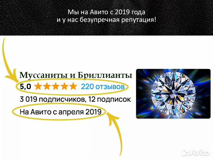 Кристально чистый муассанит Ашер до 16,70 карат