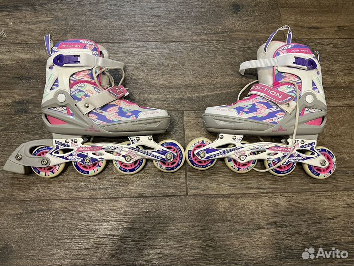 Коньки роликовые раздвижные Reaction Rainbow G