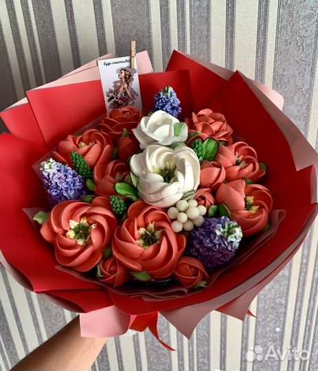 Зефирные букеты ручной работы