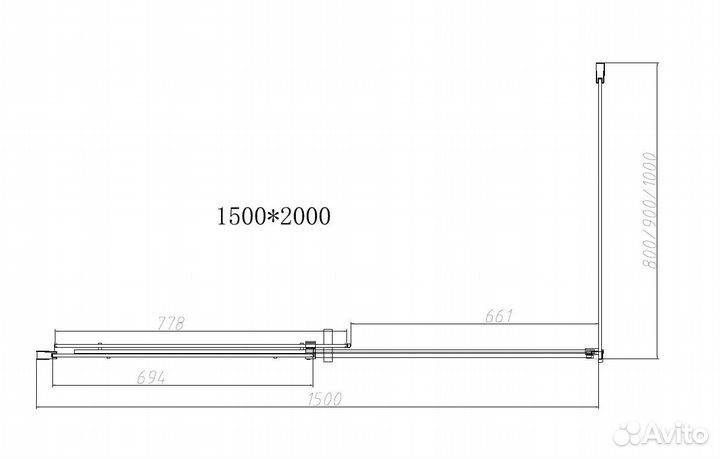 Душ. уголок Vincea 150x80 Черный Dice vsr-4d8015c