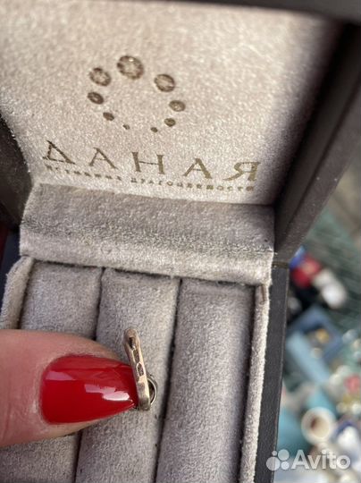 Серебряные серьги с рубином СССР