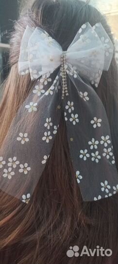 Бант с ромашками