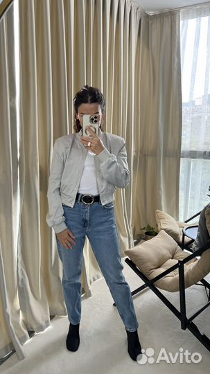 Бомбер сатиновый zara