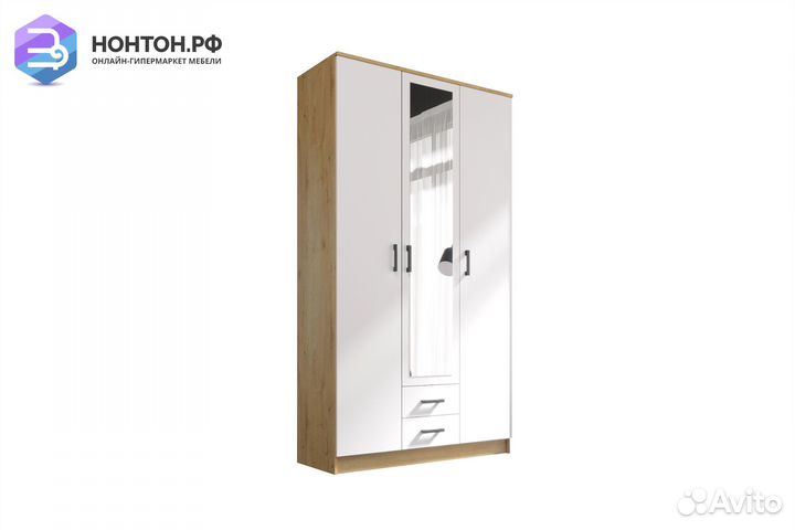 Шкаф Трио дуб вотан / белый