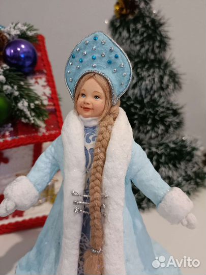 Ватная ёлочная игрушка. Снегурочка 16 см