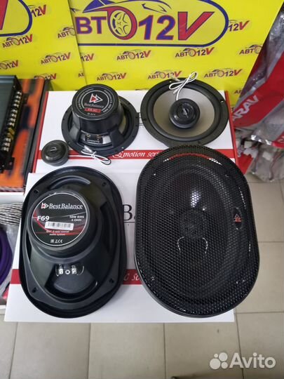 Автозвук комплект динамики усилитель провода новое