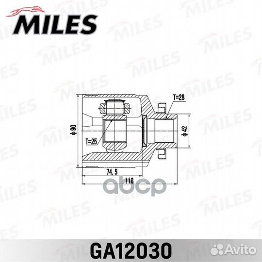 ШРУС KIA optima/magentis 09 09- (GEN) внутр.пра