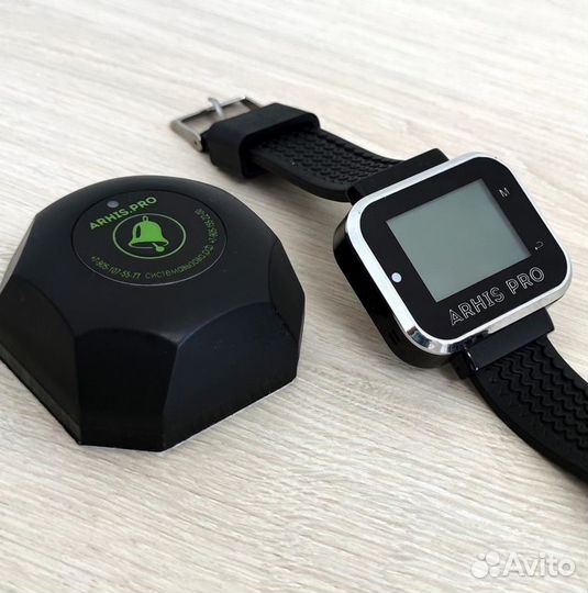 Кнопка вызова официанта модель Бургер с часами