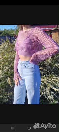 Кроп топ вязаный