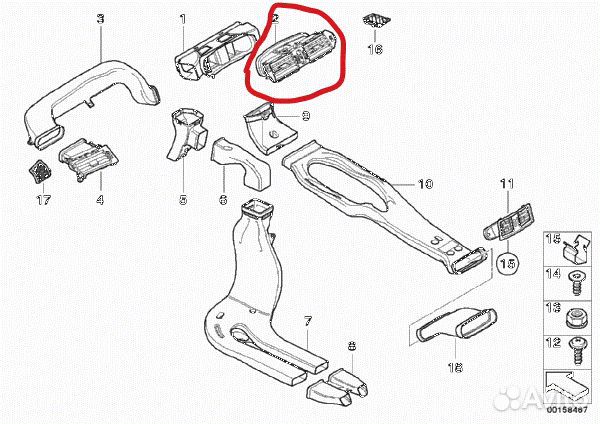 Оригинал дефлектор печки средний BMW E60 E61