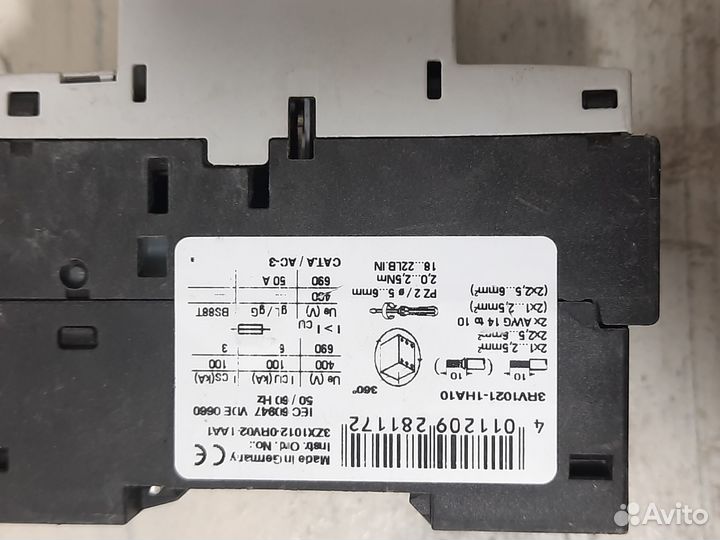 Siemens автомат с тепловой защитой трехфазный