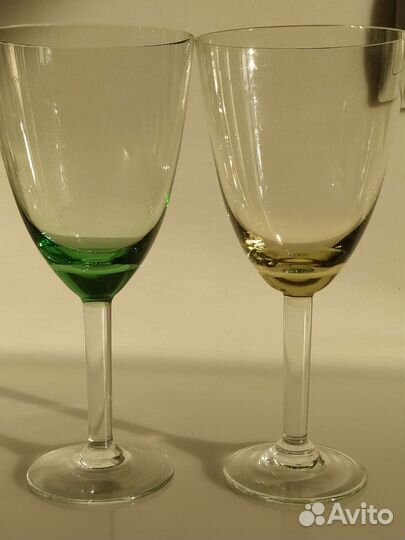 Фужеры и рюмки из цветного стекла СССР