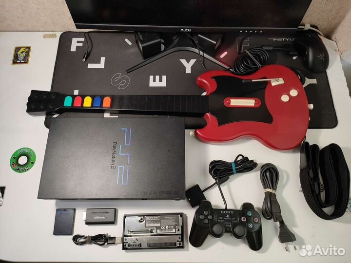 Sony PlayStation 2 fat 50008 + hdmi + гитара + hdd