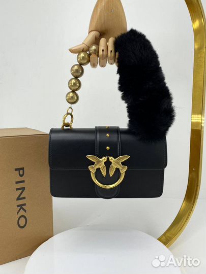 Сумка Pinko с меховой ручкой