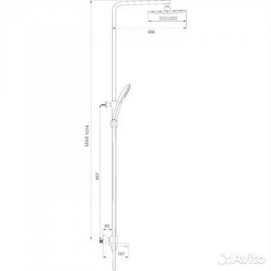 Душевая система Gappo G2417-60 с термостатом