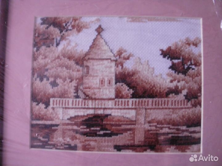 Пейзаж картина вышивка