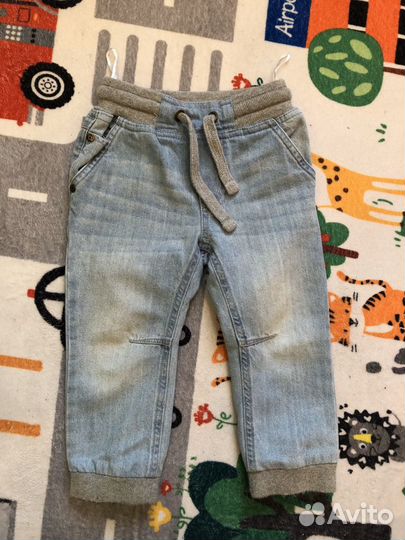 Джинсовая рубашка + джинсы на резинке