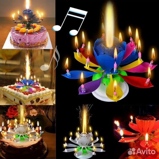 Музыкальная свеча Лотос