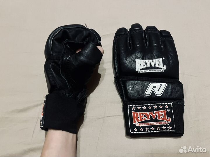 Перчатки кожаные reyvel + митенки domyos р-р. XL