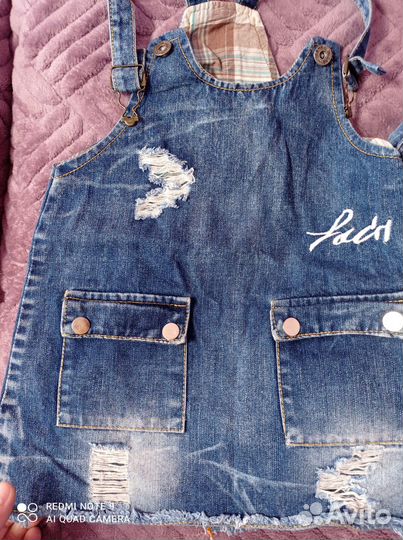 Джинсовый сарафан для девочки 98 104