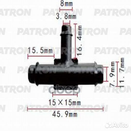 Тройник т-образный 9x9x6 P37-0802 patron