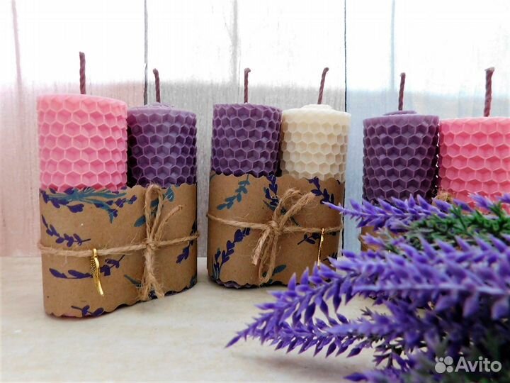 Свечи подарочные 2шт в наборе (натуральная вощина)