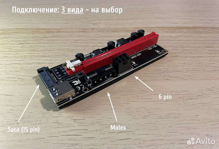 Мульти - райзер pci-e 009s (Chipal, 60 см)