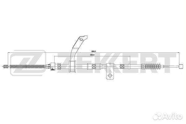 Трос стояночного тормоза правый Toyota Avensis