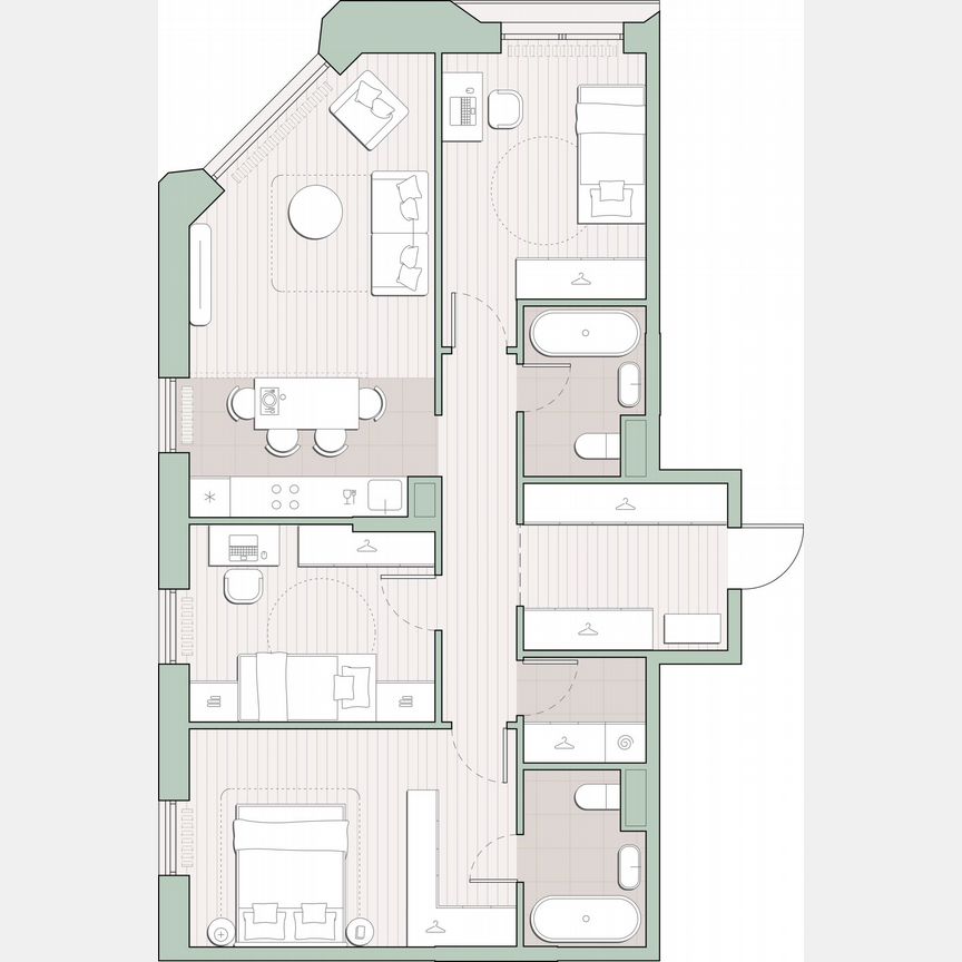 3-к. квартира, 83,1 м², 7/13 эт.