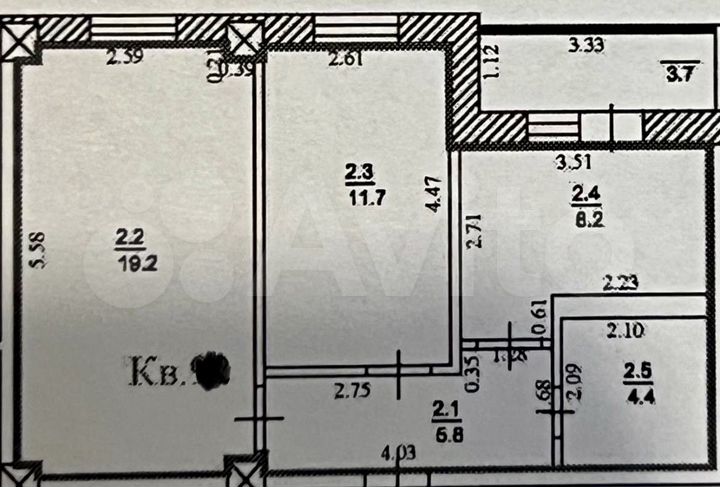 2-к. квартира, 49,3 м², 12/17 эт.