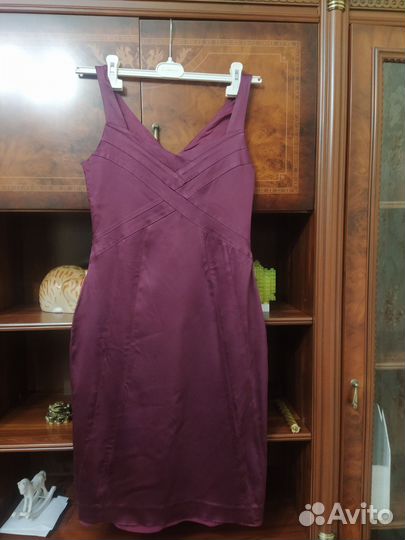 Платье стрейч сливовое, отлично тянется