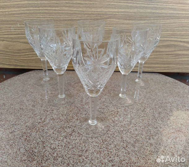 Бокалы фужеры хрусталь СССР 6шт