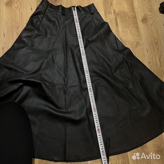 Кожаная юбка длинная