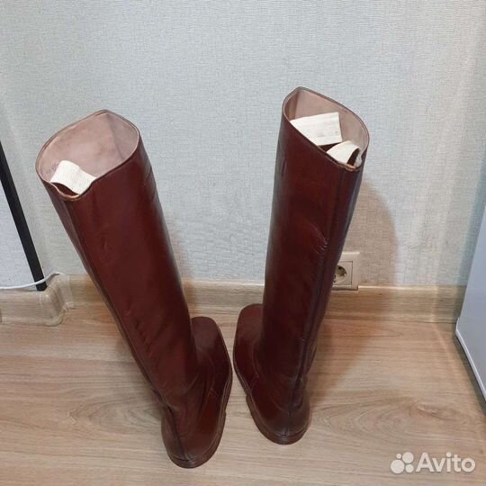 Коричневые хромовые сапоги немецкие гдр