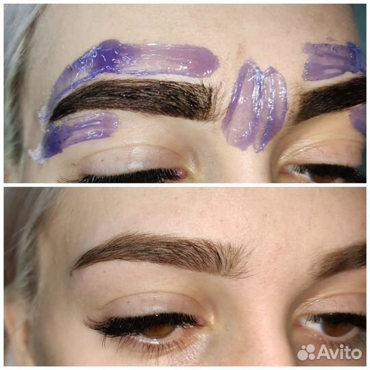 Окрашивание краской, перманентный макияж бровей