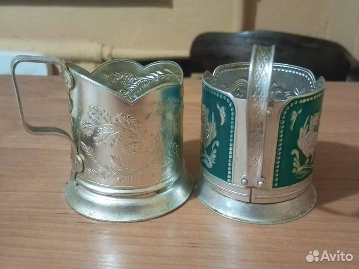 Подстаканники СССР с зубром и волком