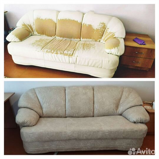 Перетяжка мягкой мебели на дому