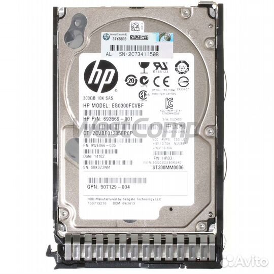 Жесткий диск 300Gb HDD HP 2.5 SAS 10k (652566-001)