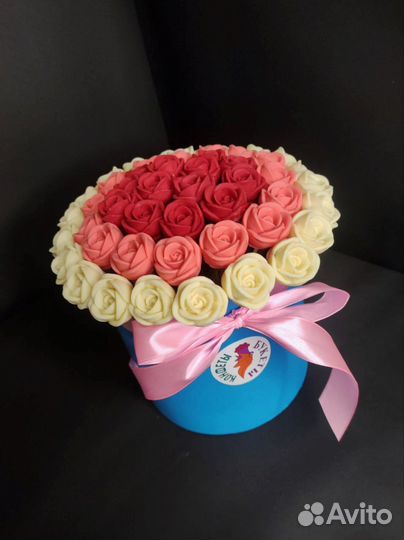 Розы из Бельгийского Шоколада - 51 шт в Коробке