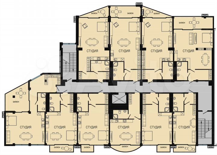1-к. квартира, 45,7 м², 5/9 эт.