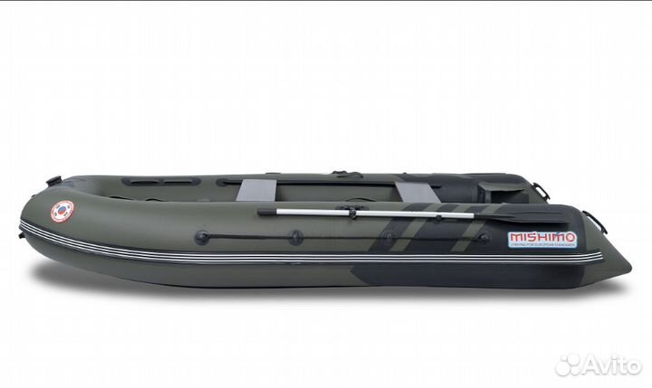 Лодка mishimo river JET400 под водомет чёрн./зелён