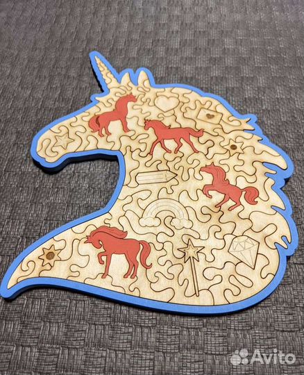 Деревянный пазл «Единорог»