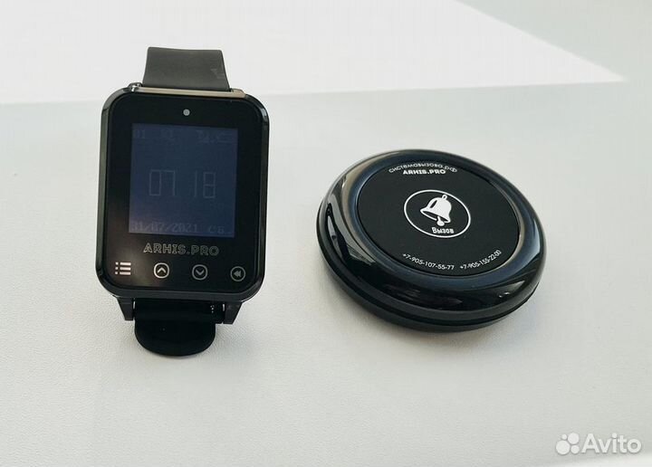 Кнопка вызова персонала/офцицианта Ультра и часы