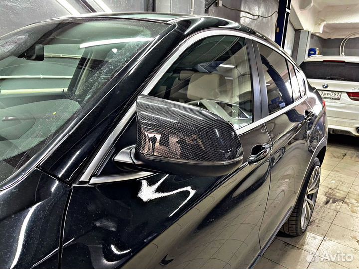 Спойлер решетки зеркала BMW F26 натуральный карбон