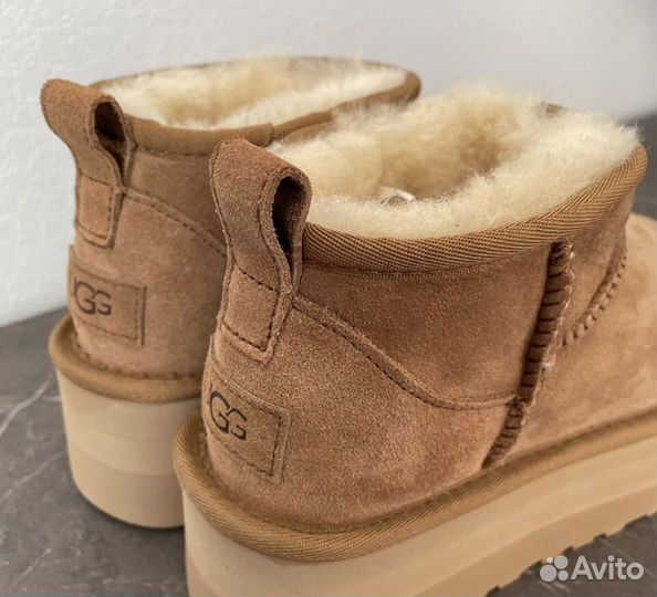 Женские угги UGG ultra mini platform chestnut