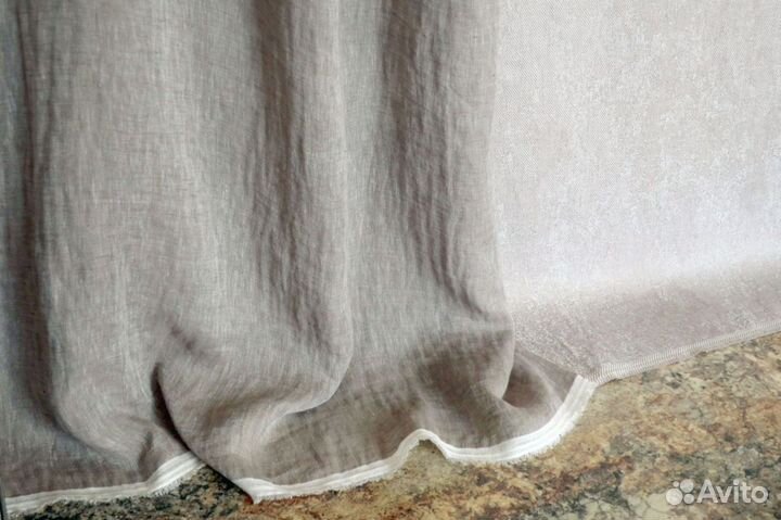 Шторы Ткани Лен натуральный мягкий Италия Германия