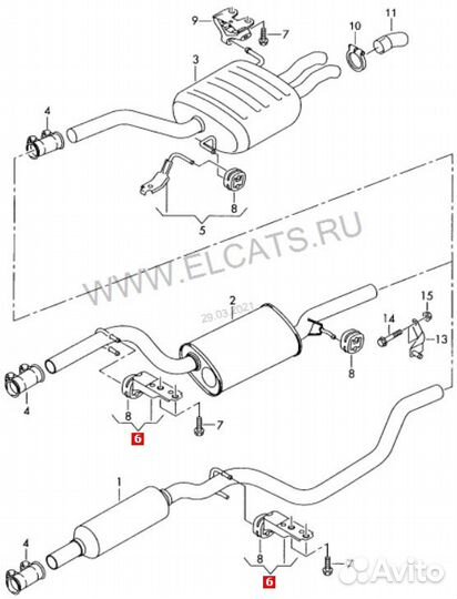 Кронштейн глушителя Volkswagen Passat B6 3C2 BVY