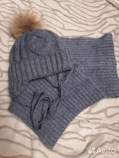 Шапка и снуд для мальчика на 2-3года