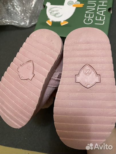 Новые сапожки для девочек полностью натуральные 22